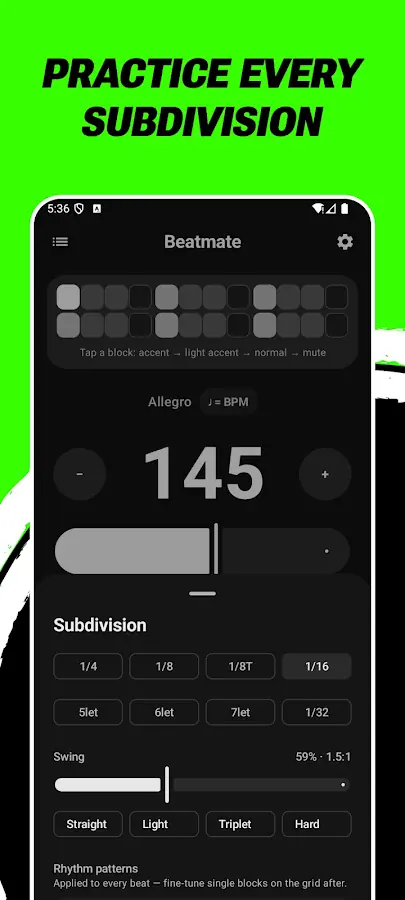 Beatmate on Android, screenshot 4