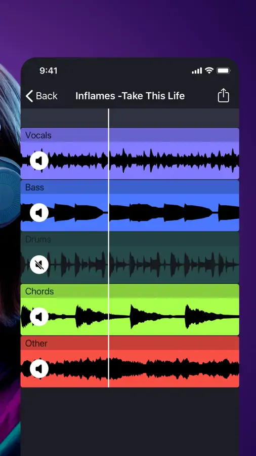 Unmix on iPhone, screenshot 2