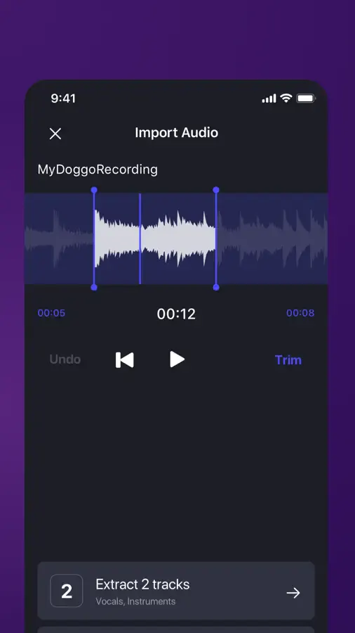 Unmix on iPhone, screenshot 4